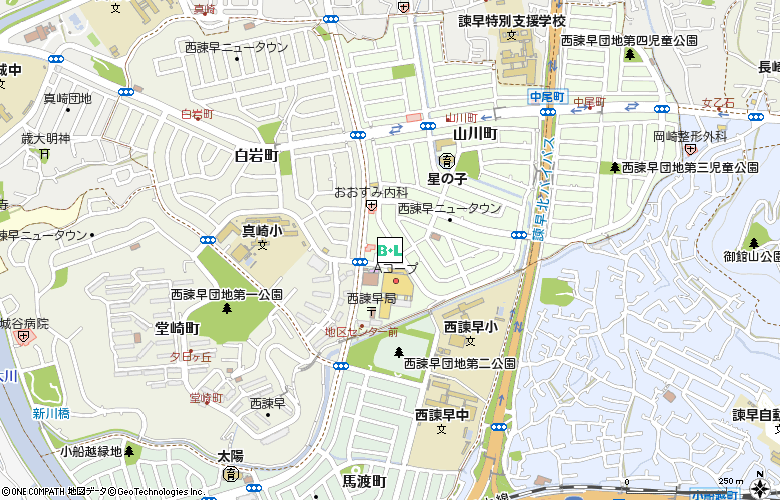 三村コンタクト　山川店付近の地図